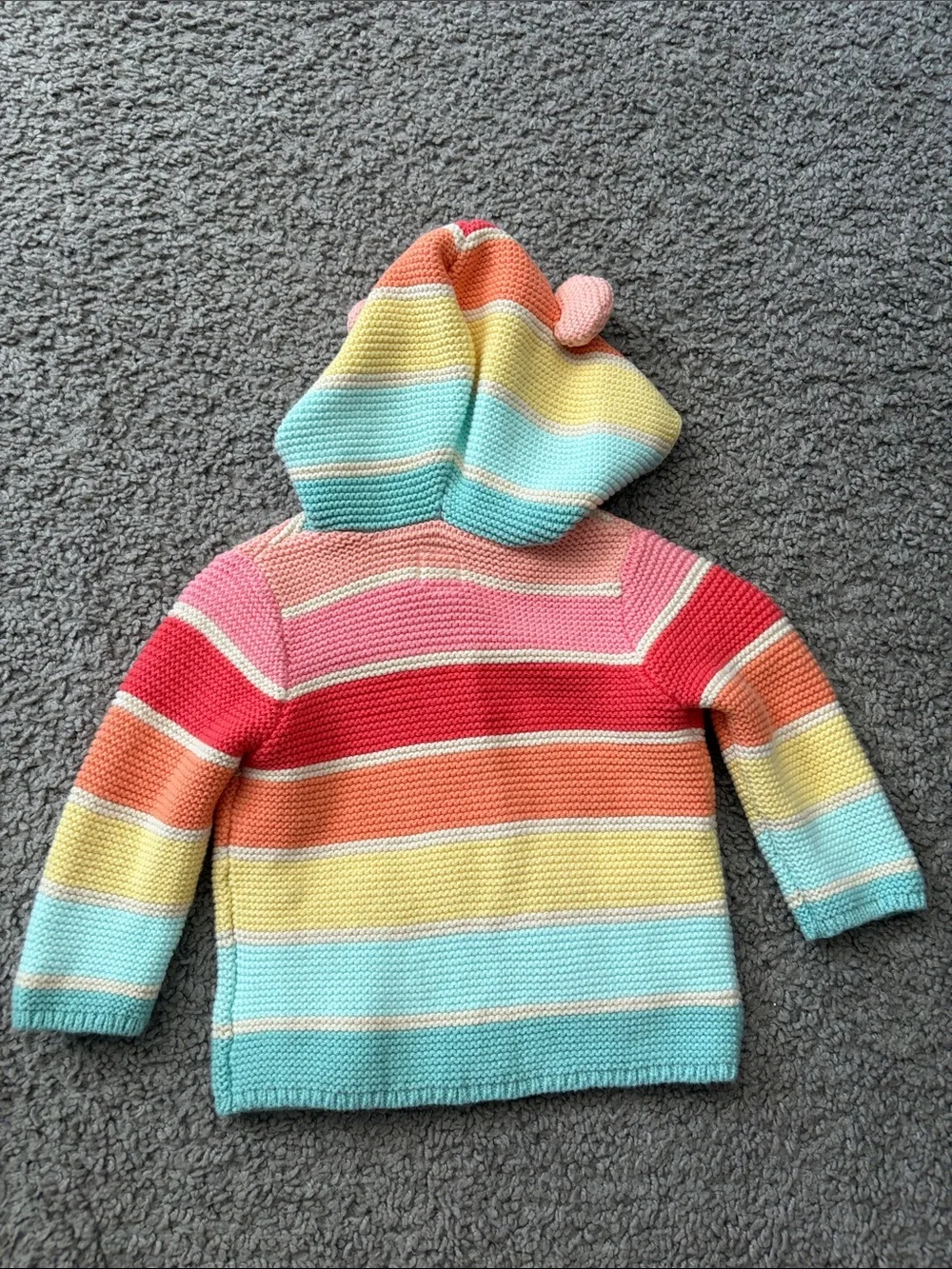 GAP Kids Hooded Knit Cardigan in Rainbow Stripes
